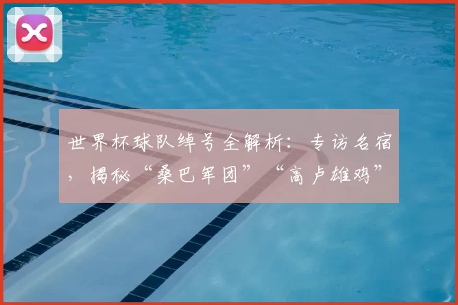 世界杯球队绰号全解析：专访名宿，揭秘“桑巴军团”“高卢雄鸡”等称谓的诞生